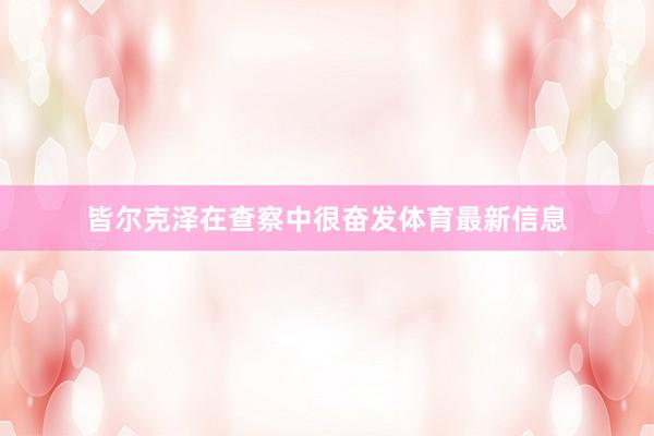 皆尔克泽在查察中很奋发体育最新信息