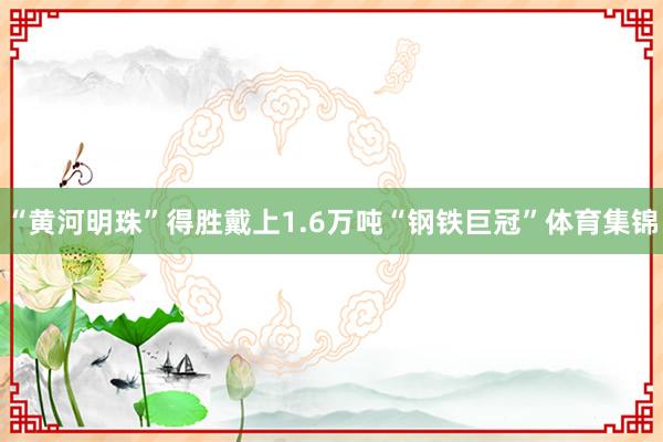“黄河明珠”得胜戴上1.6万吨“钢铁巨冠”体育集锦