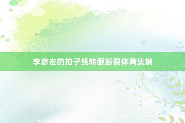李彦宏的拍子线转眼断裂体育集锦