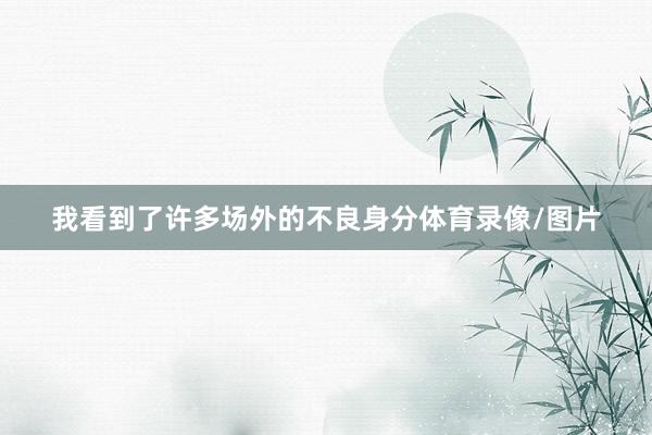 我看到了许多场外的不良身分体育录像/图片