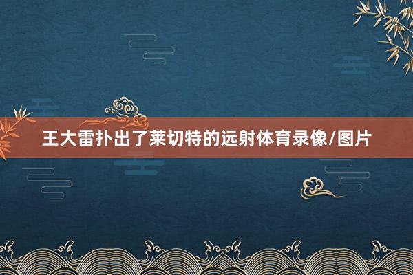 王大雷扑出了莱切特的远射体育录像/图片