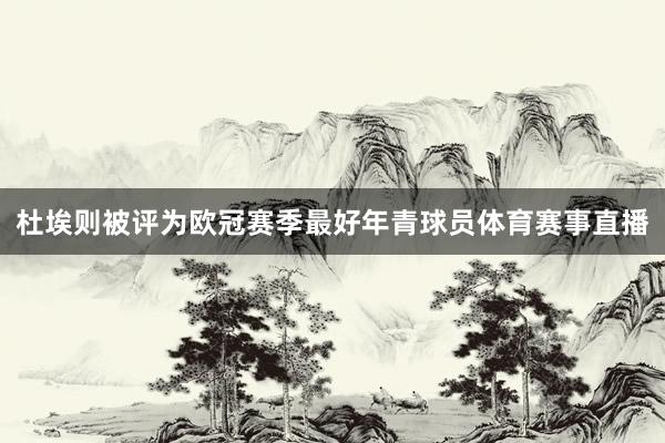 杜埃则被评为欧冠赛季最好年青球员体育赛事直播
