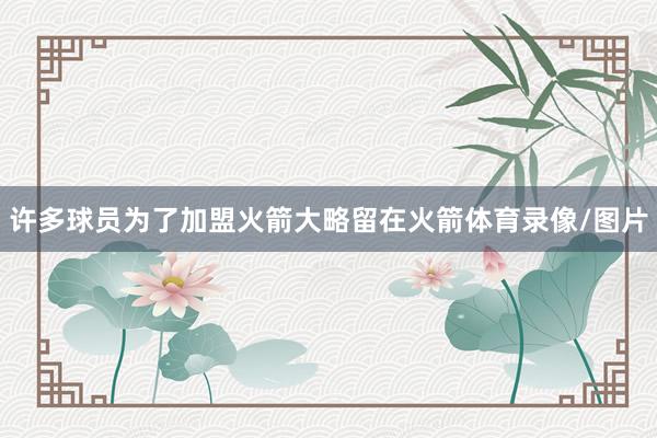 许多球员为了加盟火箭大略留在火箭体育录像/图片