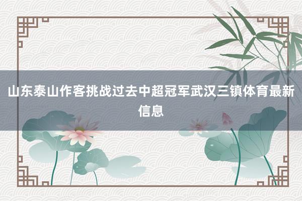 山东泰山作客挑战过去中超冠军武汉三镇体育最新信息