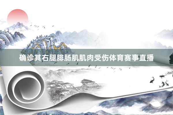 确诊其右腿腓肠肌肌肉受伤体育赛事直播