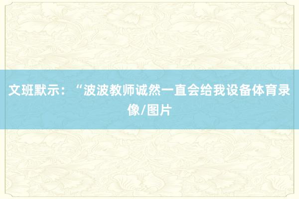 文班默示：“波波教师诚然一直会给我设备体育录像/图片
